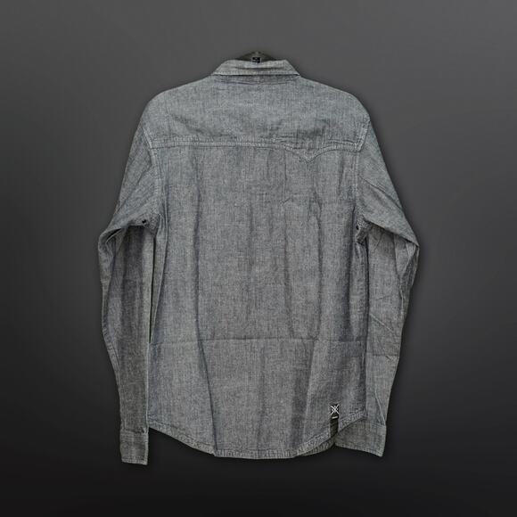 10.Deep Men's Black Long-Sleeve Button-Down Shirt - XL - Picture 4 of 4